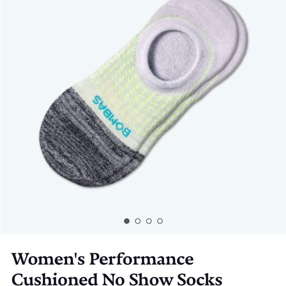 Bombas Women's Performance Cushioned No Show Socks size Medium brand new 3 pack
